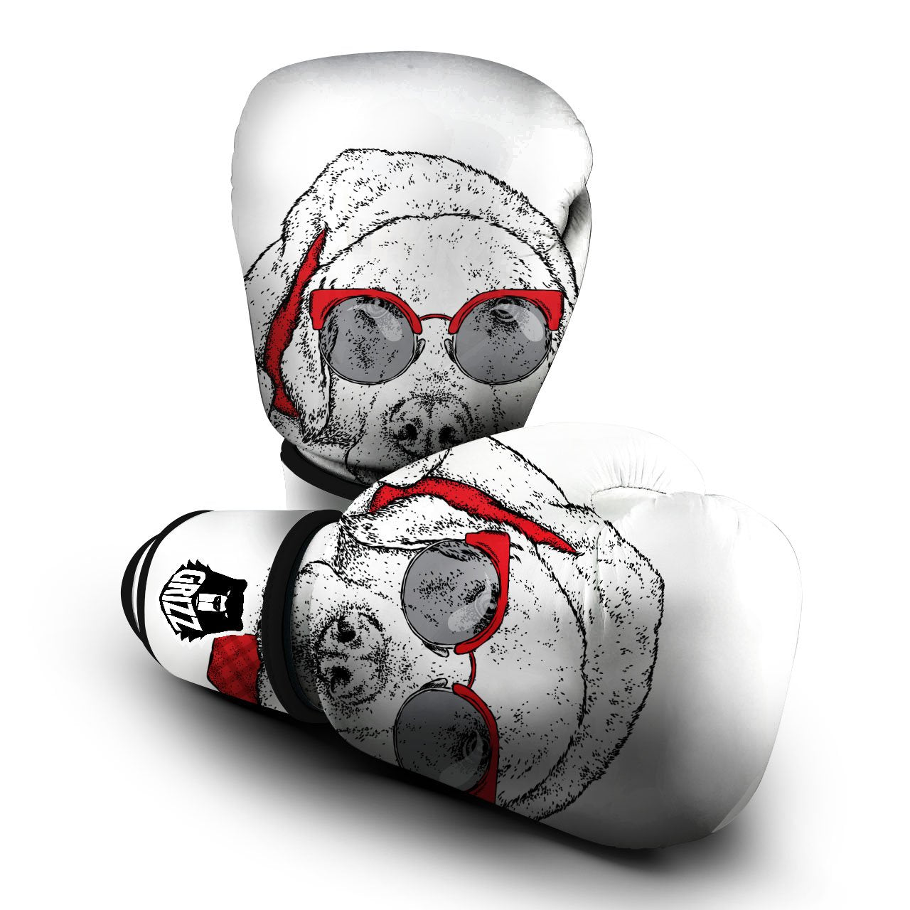 Labrador Retriever Hipster Print Boxing Gloves-grizzshop