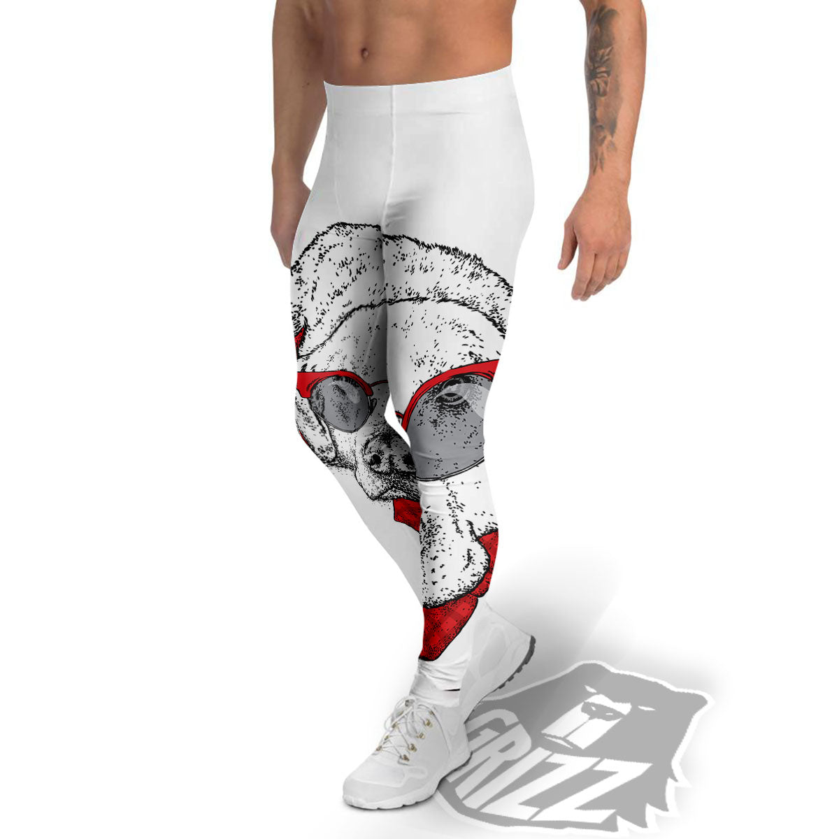 Labrador Retriever Hipster Print Men's Leggings-grizzshop