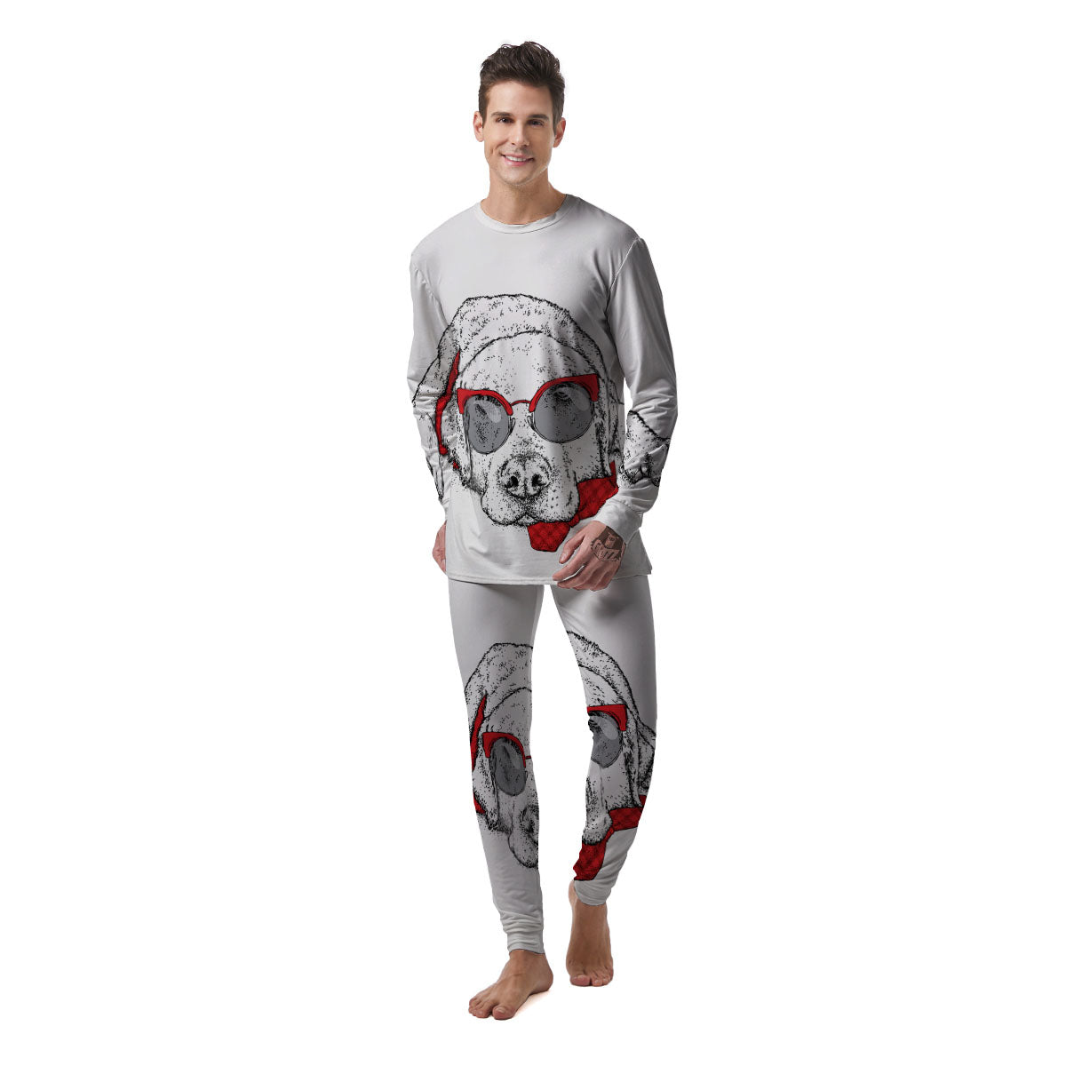 Labrador Retriever Hipster Print Men's Pajamas-grizzshop