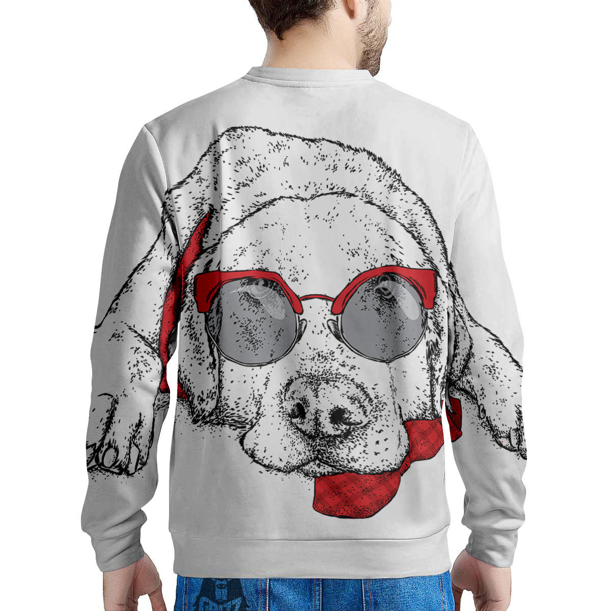 Labrador Retriever Hipster Print Men's Sweatshirt-grizzshop