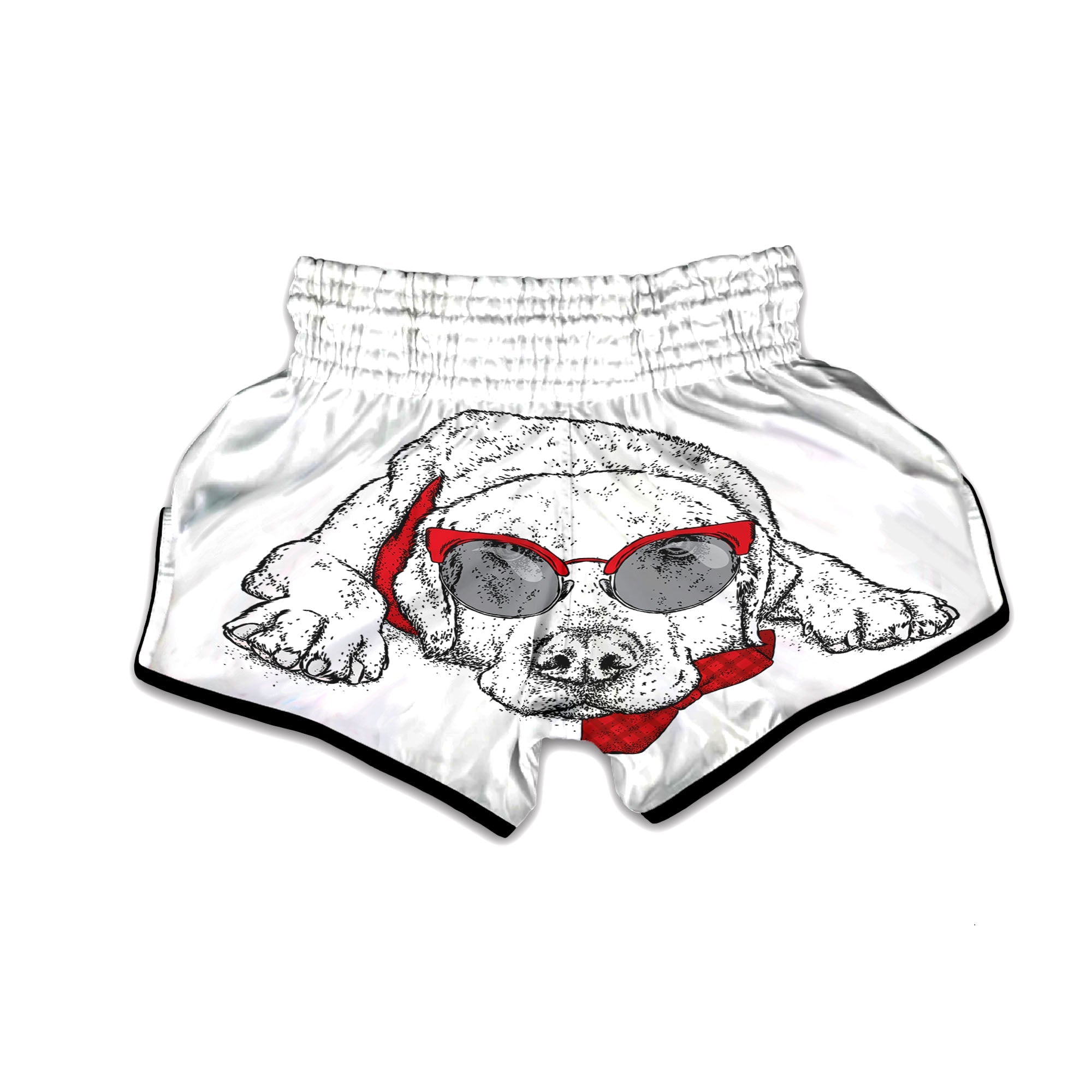 Labrador Retriever Hipster Print Muay Thai Boxing Shorts-grizzshop
