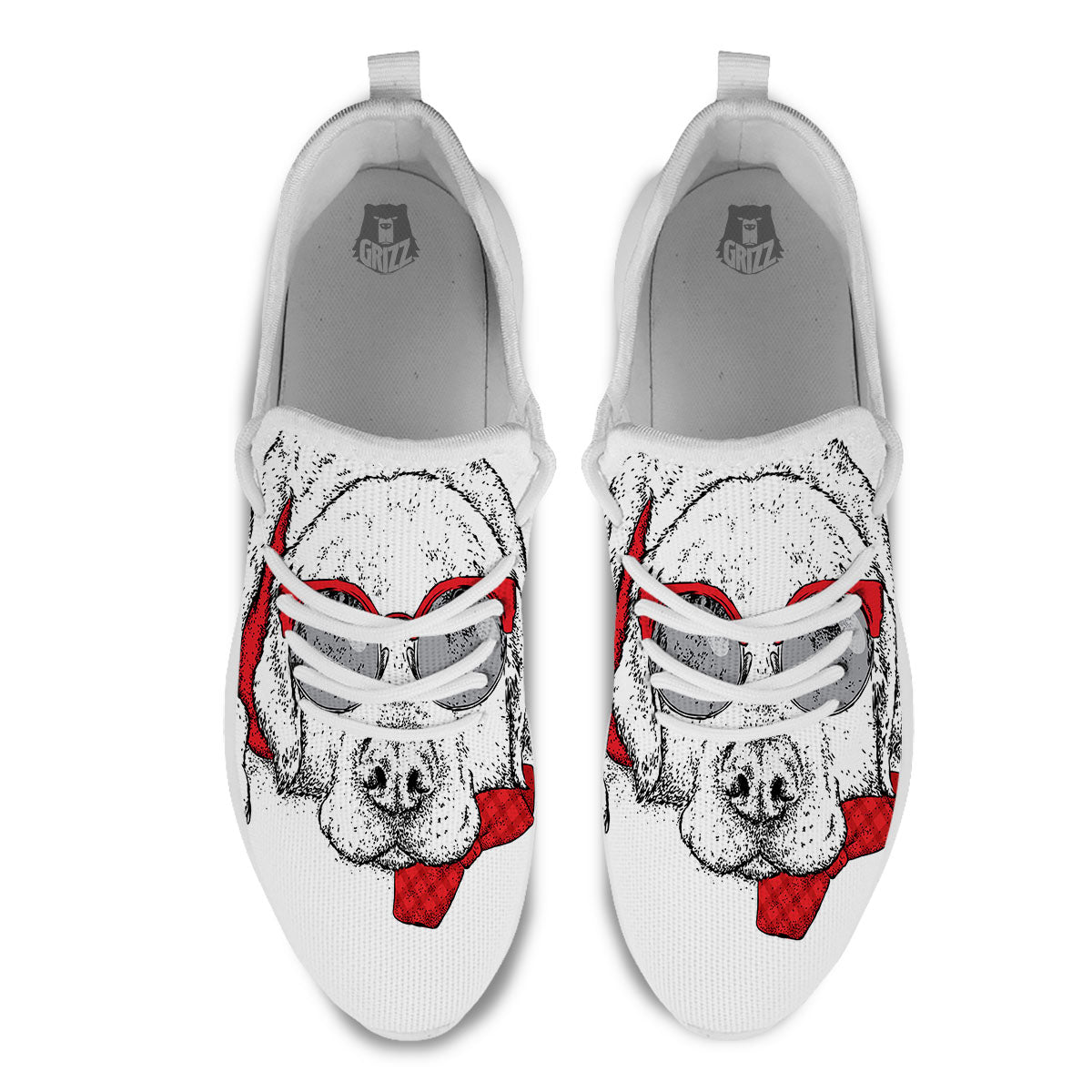 Labrador Retriever Hipster Print White Athletic Shoes-grizzshop