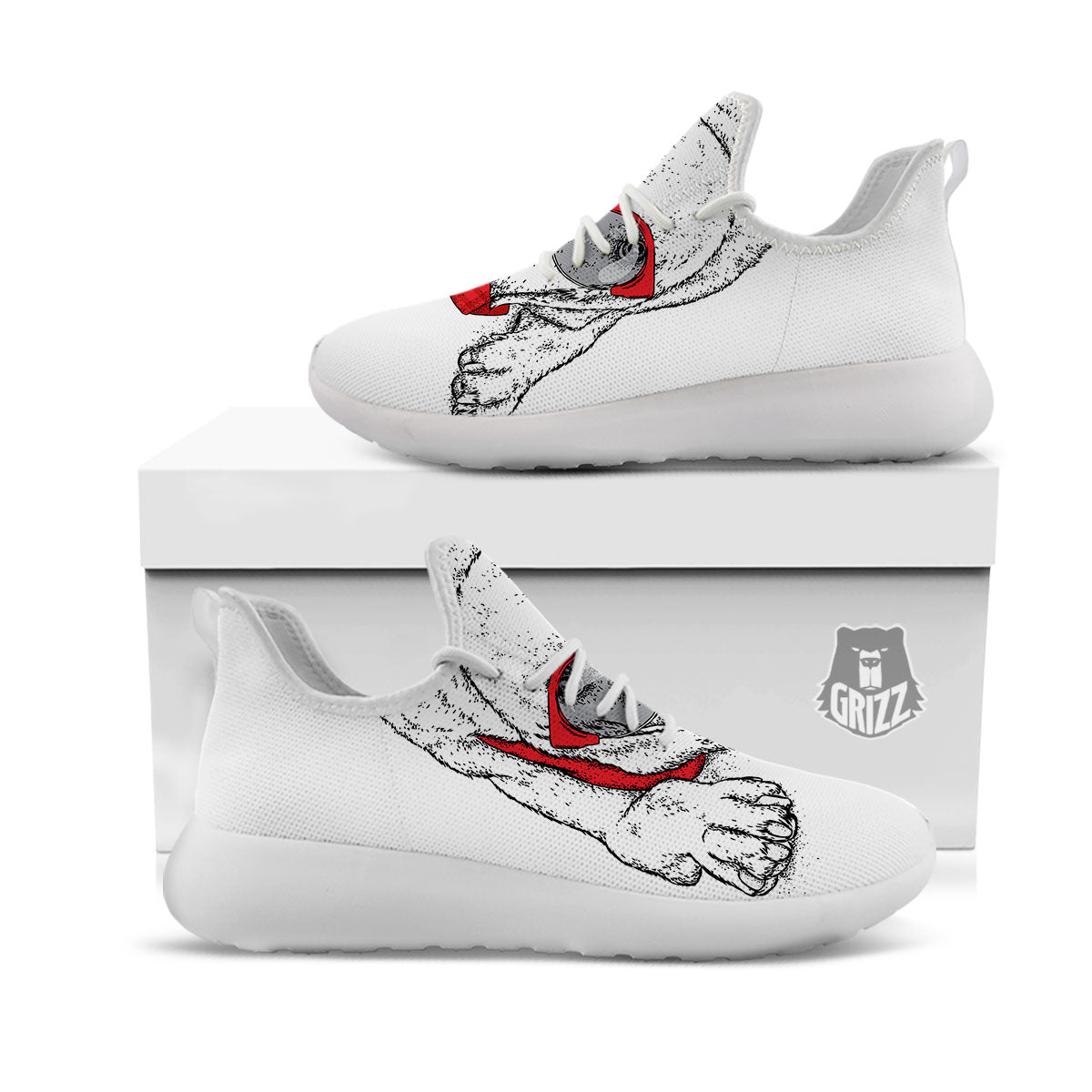 Labrador Retriever Hipster Print White Athletic Shoes-grizzshop