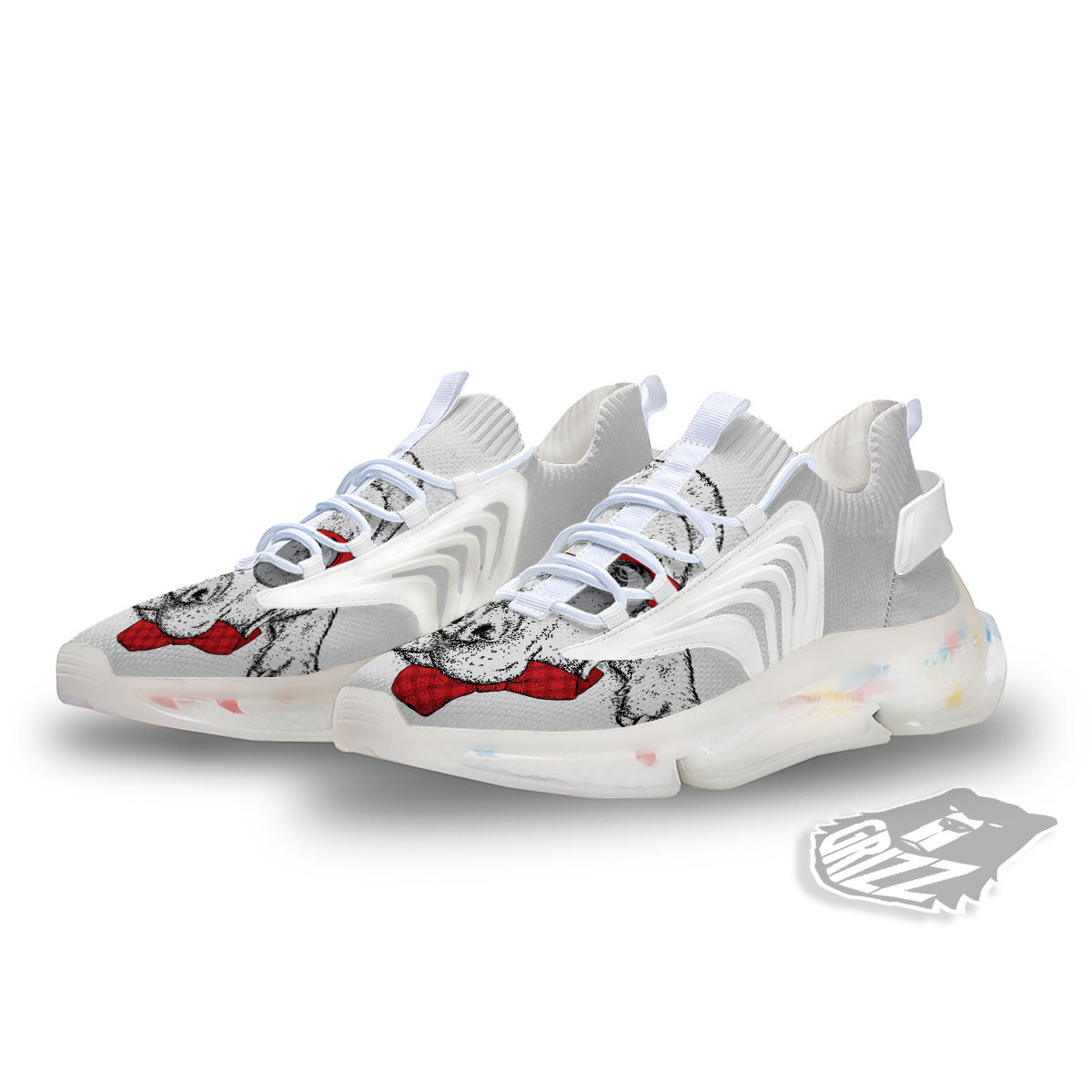 Labrador Retriever Hipster Print White Gym Shoes-grizzshop