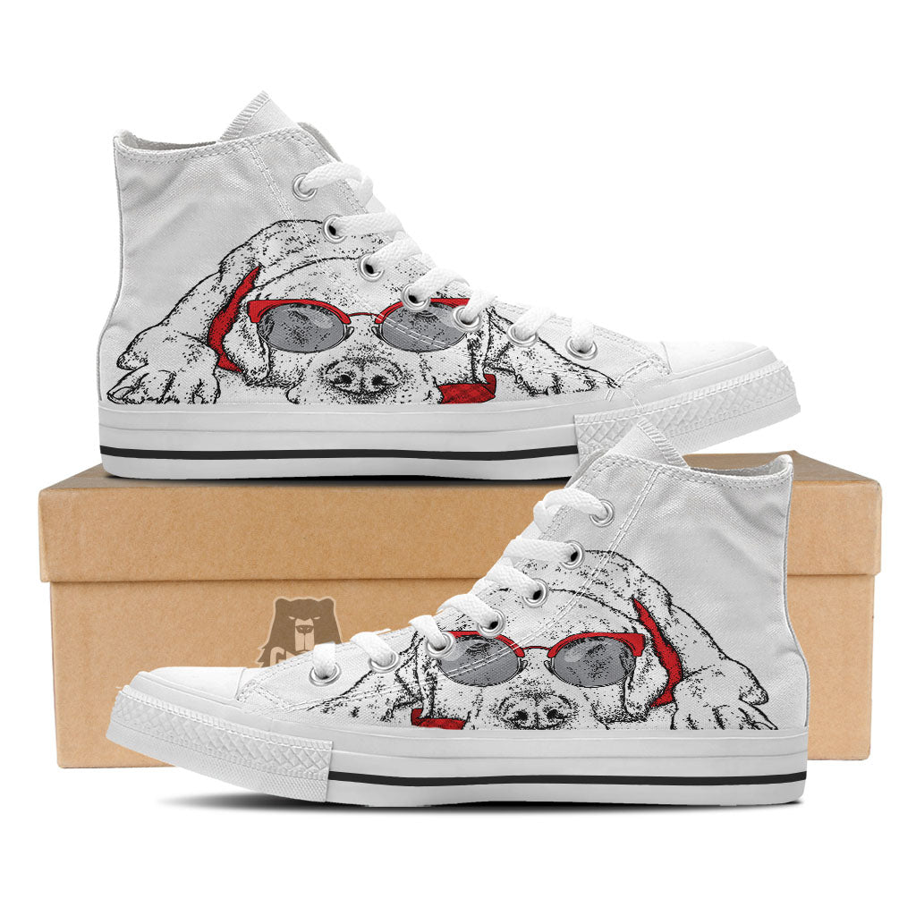 Labrador Retriever Hipster Print White High Top Shoes-grizzshop