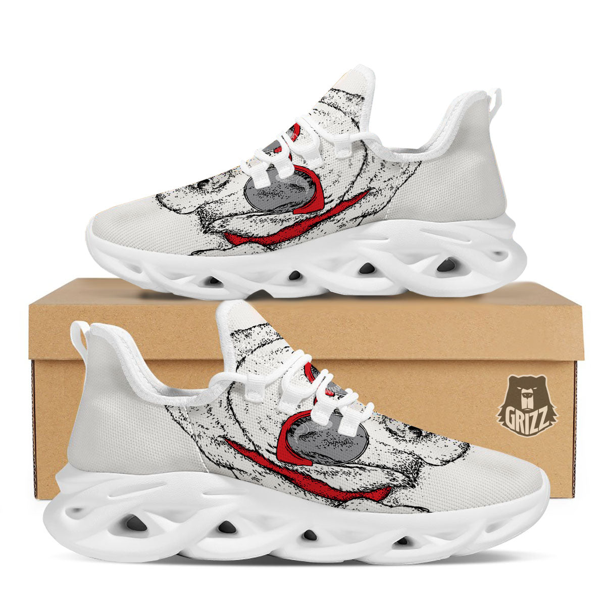 Labrador Retriever Hipster Print White Running Shoes-grizzshop
