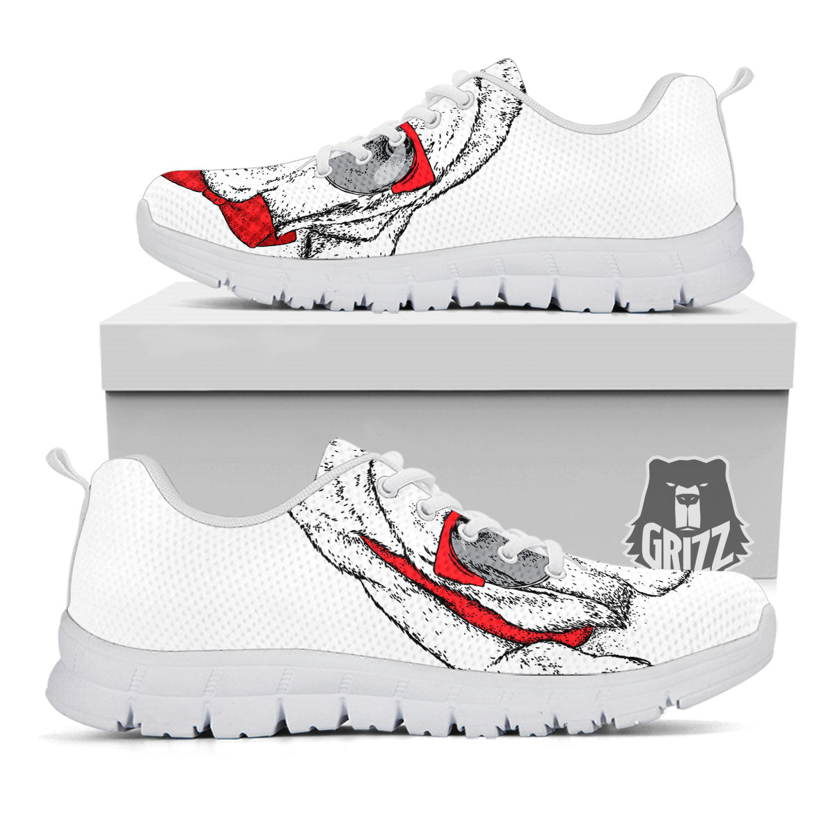 Labrador Retriever Hipster Print White Sneaker-grizzshop