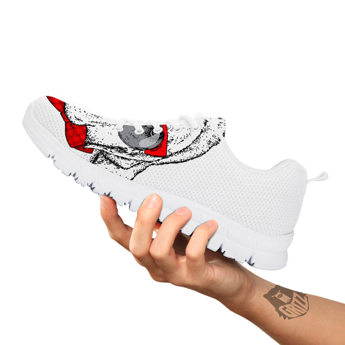 Labrador Retriever Hipster Print White Sneaker-grizzshop