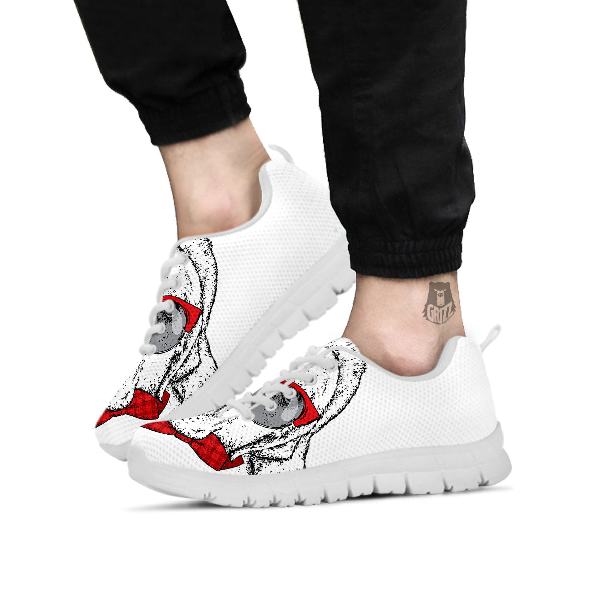 Labrador Retriever Hipster Print White Sneaker-grizzshop