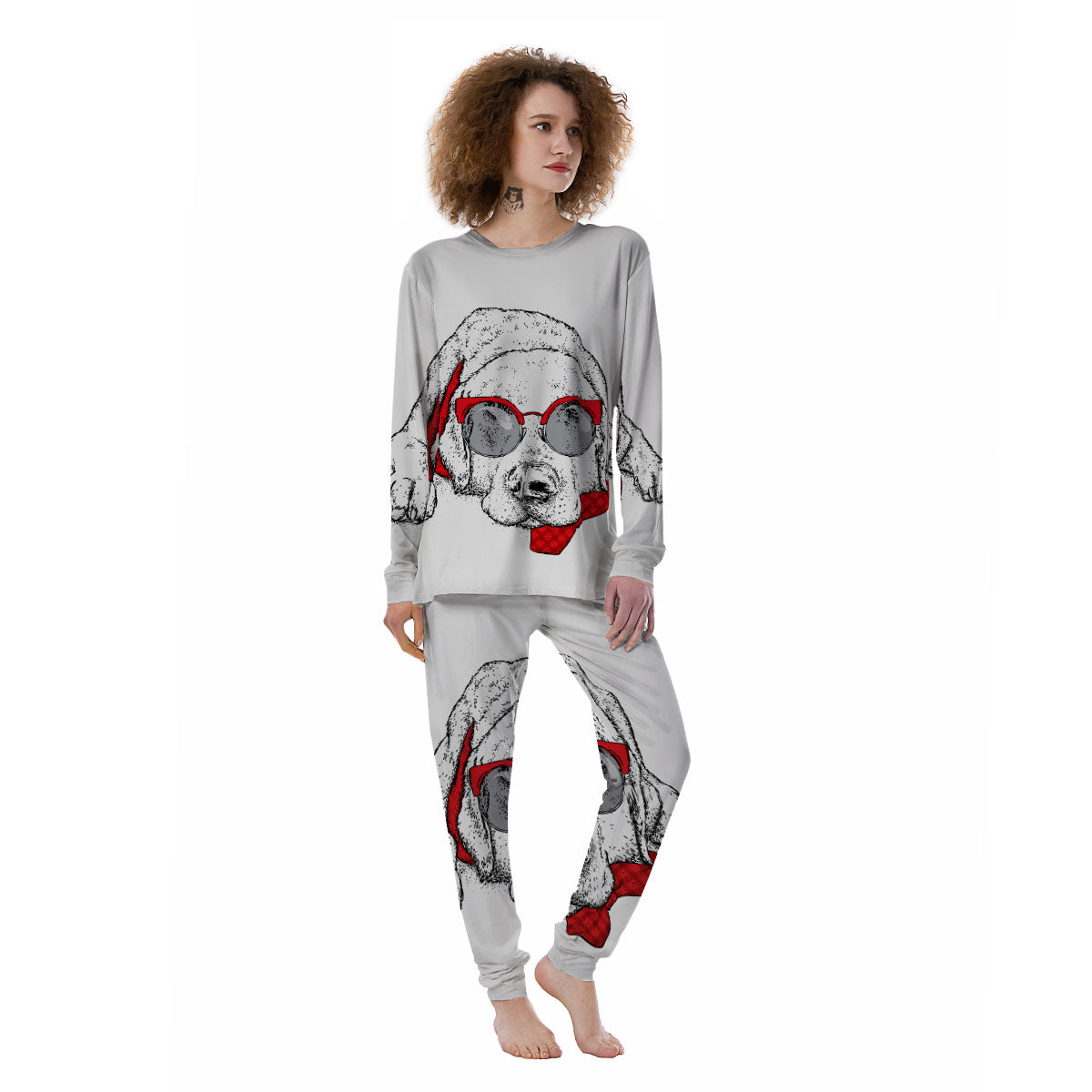 Labrador Retriever Hipster Print Women's Pajamas-grizzshop
