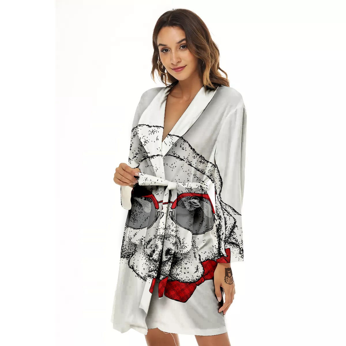 Labrador Retriever Hipster Print Women's Robe-grizzshop