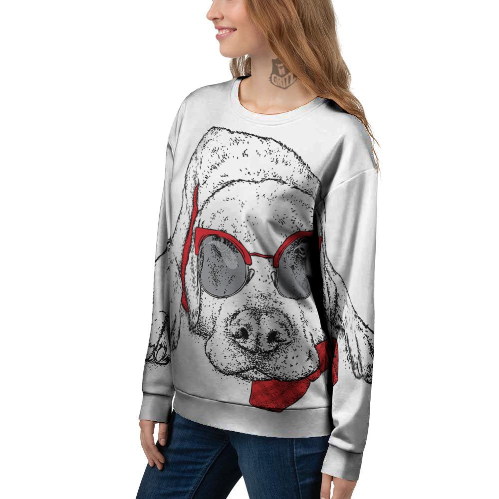 Labrador Retriever Hipster Print Women's Sweatshirt-grizzshop