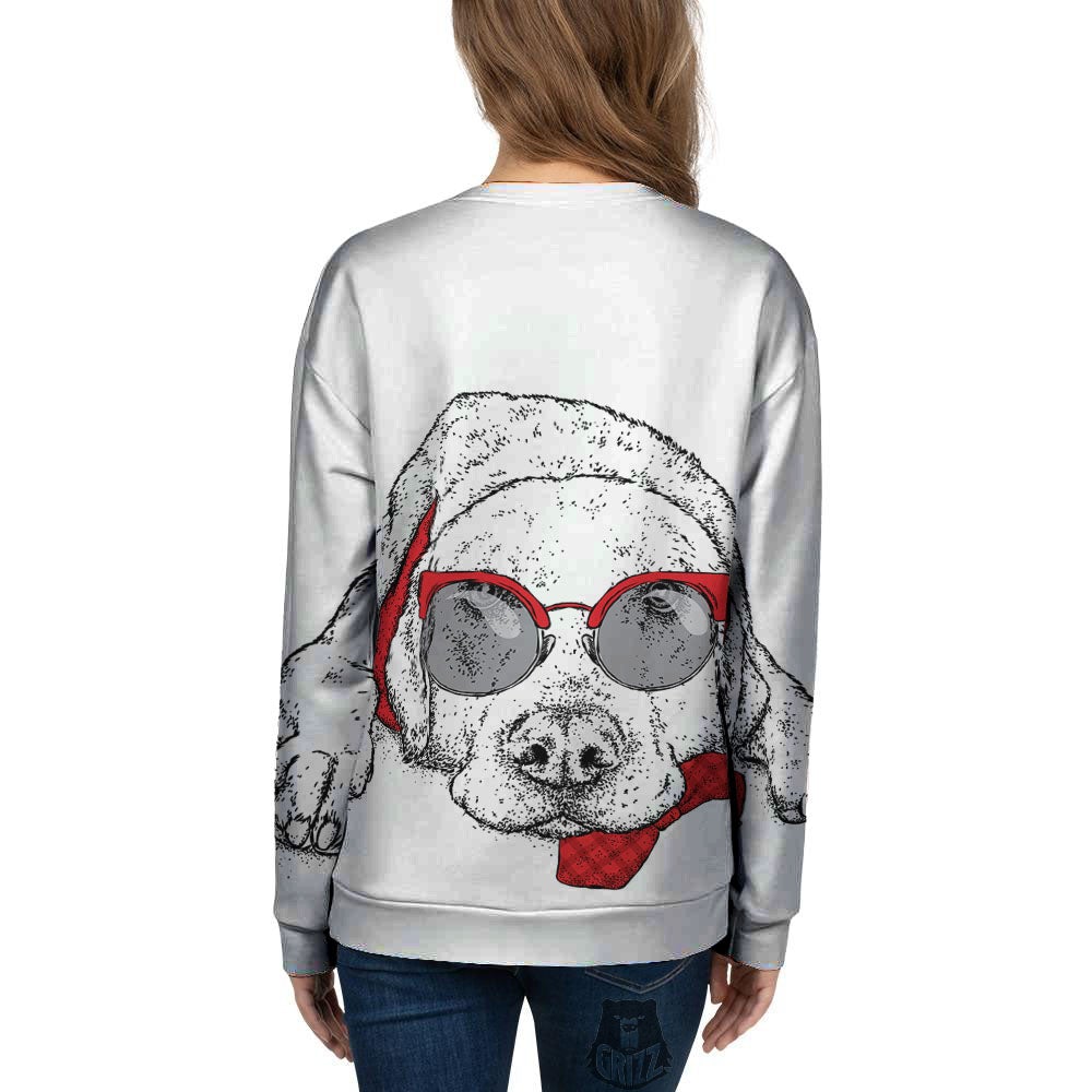 Labrador Retriever Hipster Print Women's Sweatshirt-grizzshop