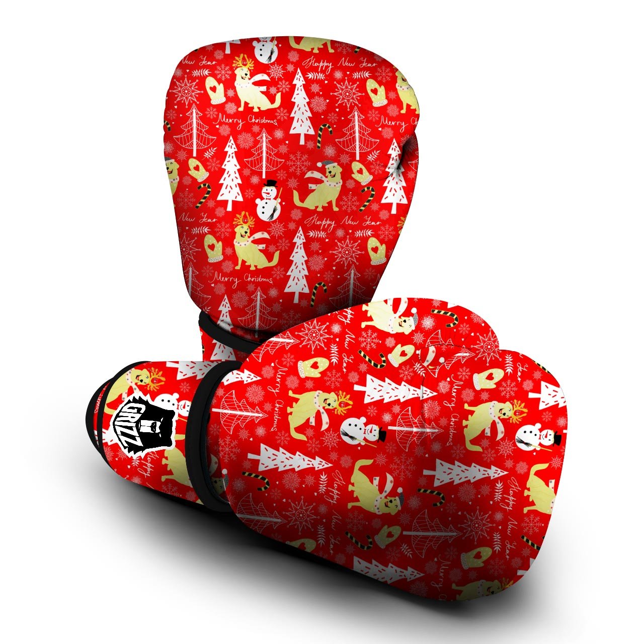Labrador Retriever Snowman Print Pattern Boxing Gloves-grizzshop