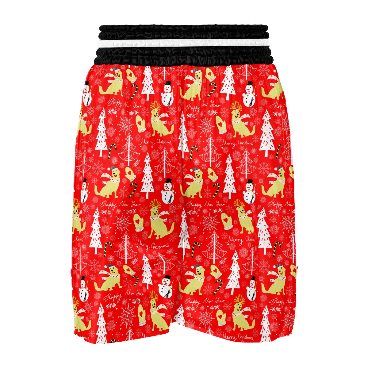 Labrador Retriever Snowman Print Pattern Boxing Shorts-grizzshop