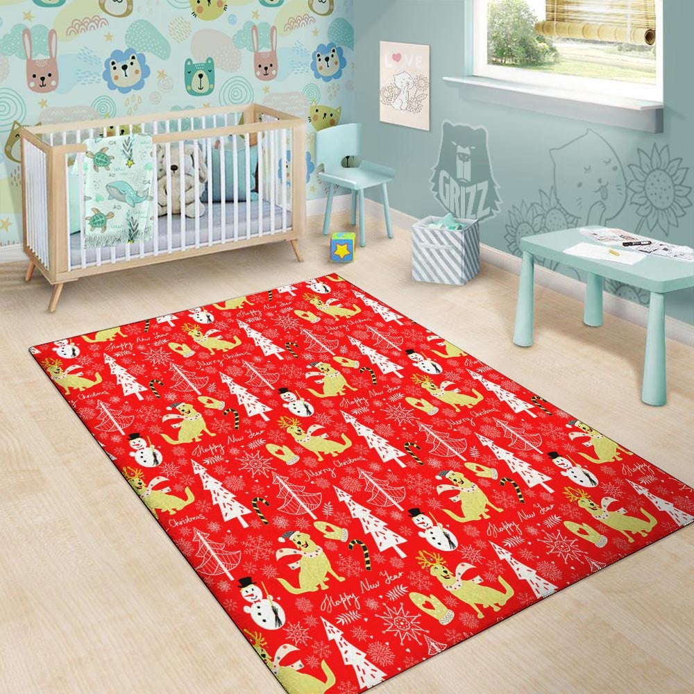 Labrador Retriever Snowman Print Pattern Floor Mat-grizzshop