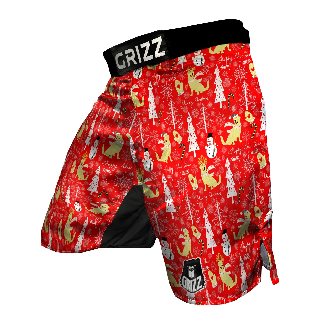 Labrador Retriever Snowman Print Pattern MMA Shorts-grizzshop