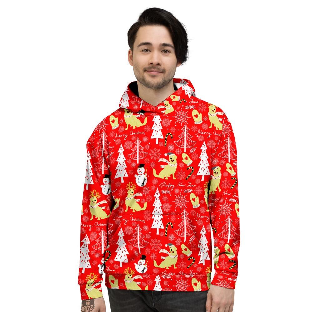 Labrador Retriever Snowman Print Pattern Men's Hoodie-grizzshop