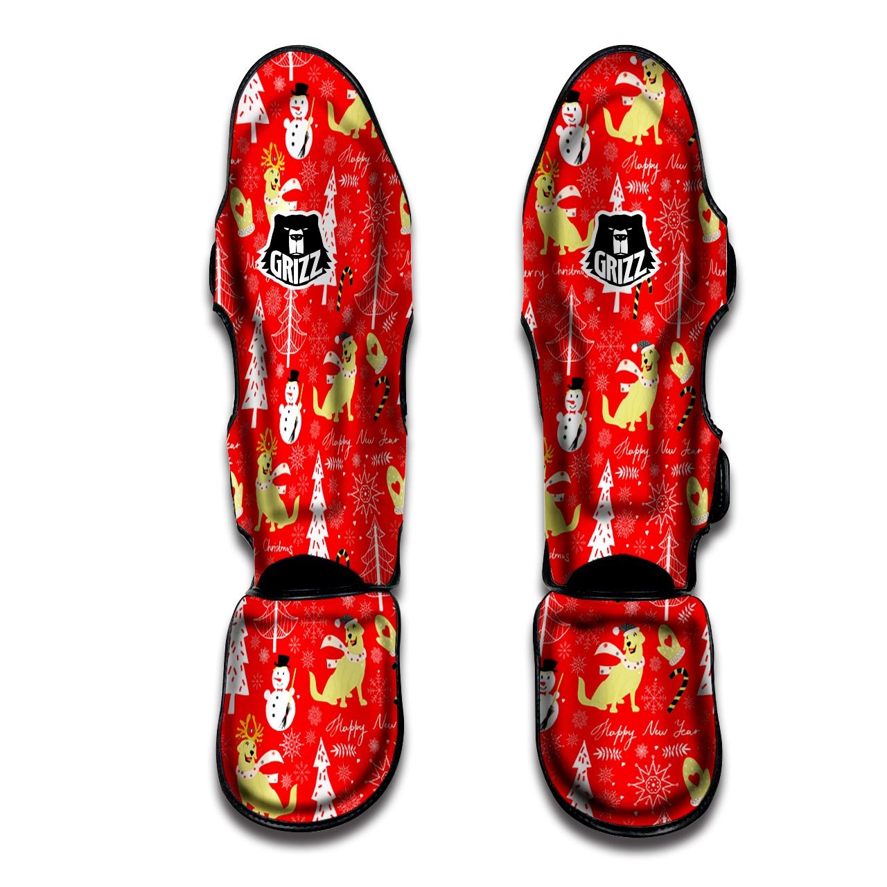 Labrador Retriever Snowman Print Pattern Muay Thai Shin Guards-grizzshop