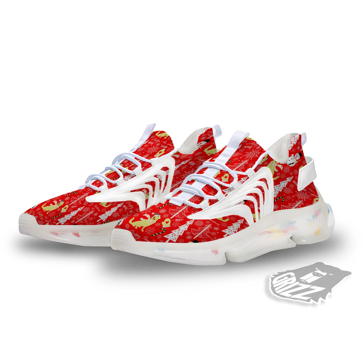 Labrador Retriever Snowman Print Pattern White Gym Shoes-grizzshop