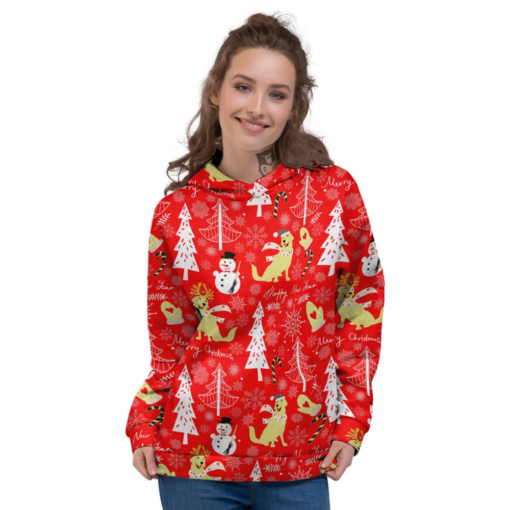 Labrador Retriever Snowman Print Pattern Women's Hoodie-grizzshop