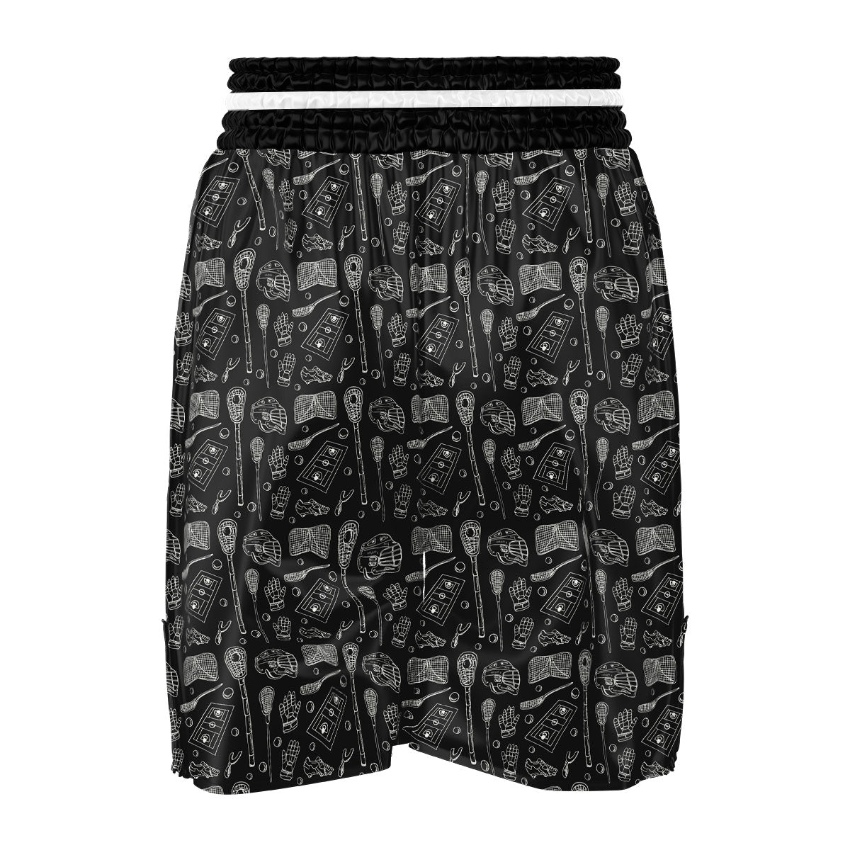 Lacrosse Doodle Print Pattern Boxing Shorts-grizzshop