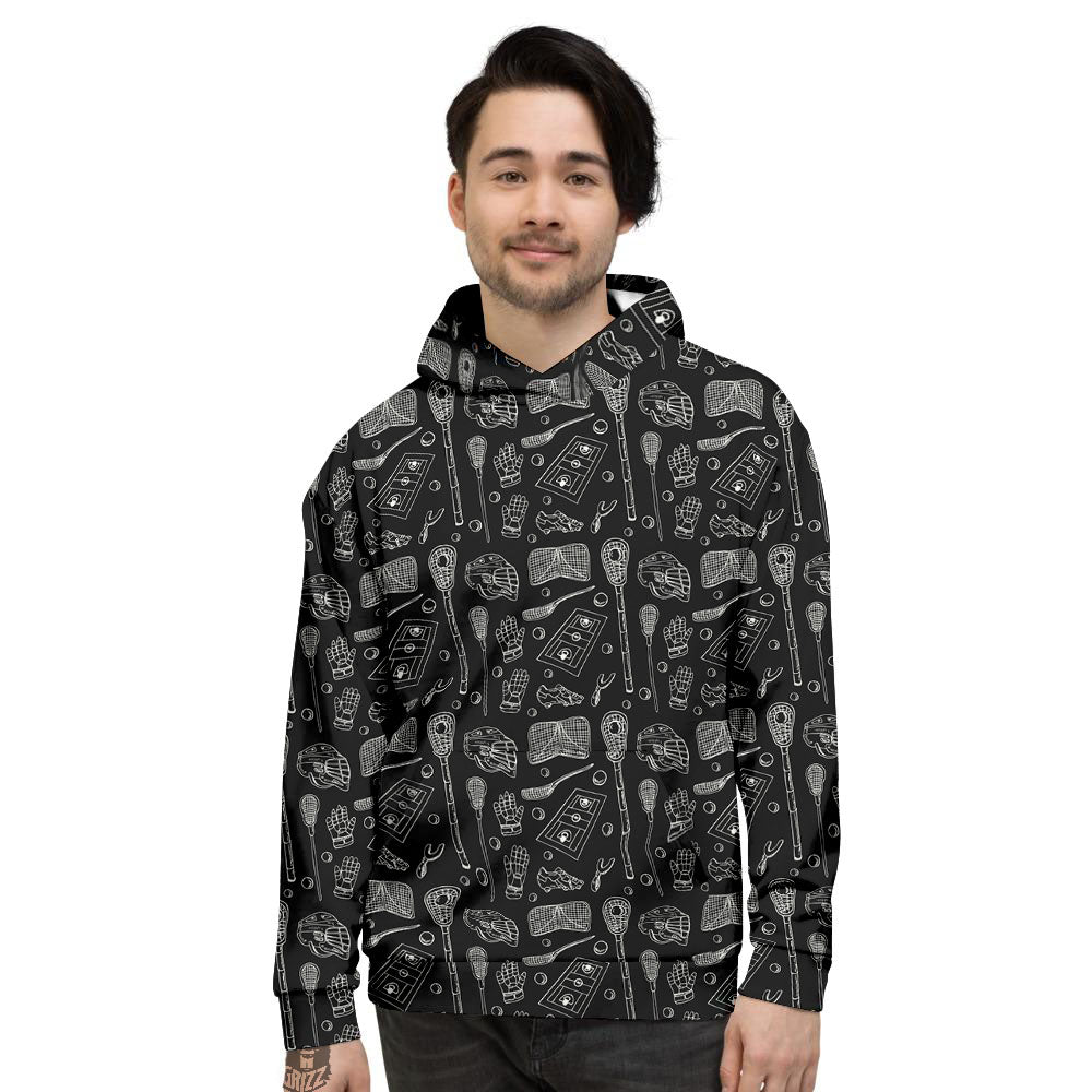 Lacrosse Doodle Print Pattern Men's Hoodie-grizzshop