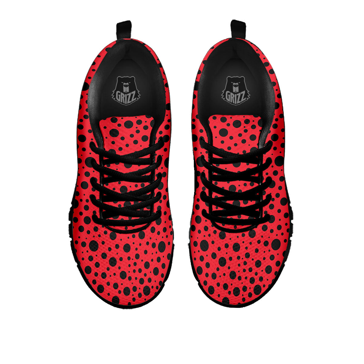Ladybird Black Spots Print Pattern Black Sneaker-grizzshop