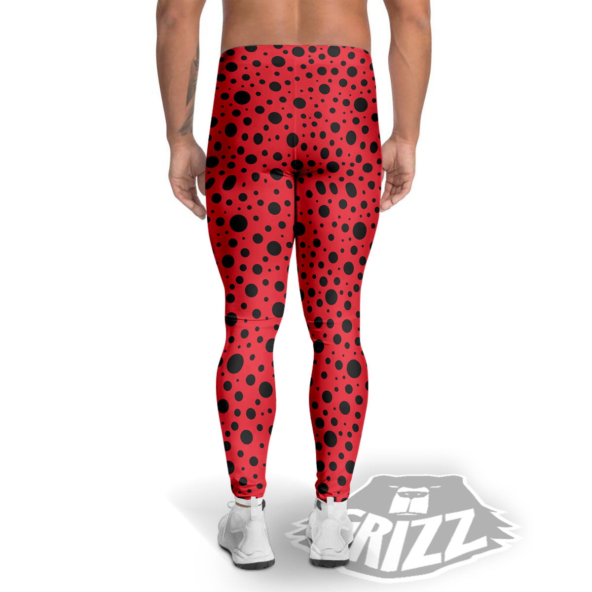 Ladybird Black Spots Print Pattern Men's Leggings-grizzshop