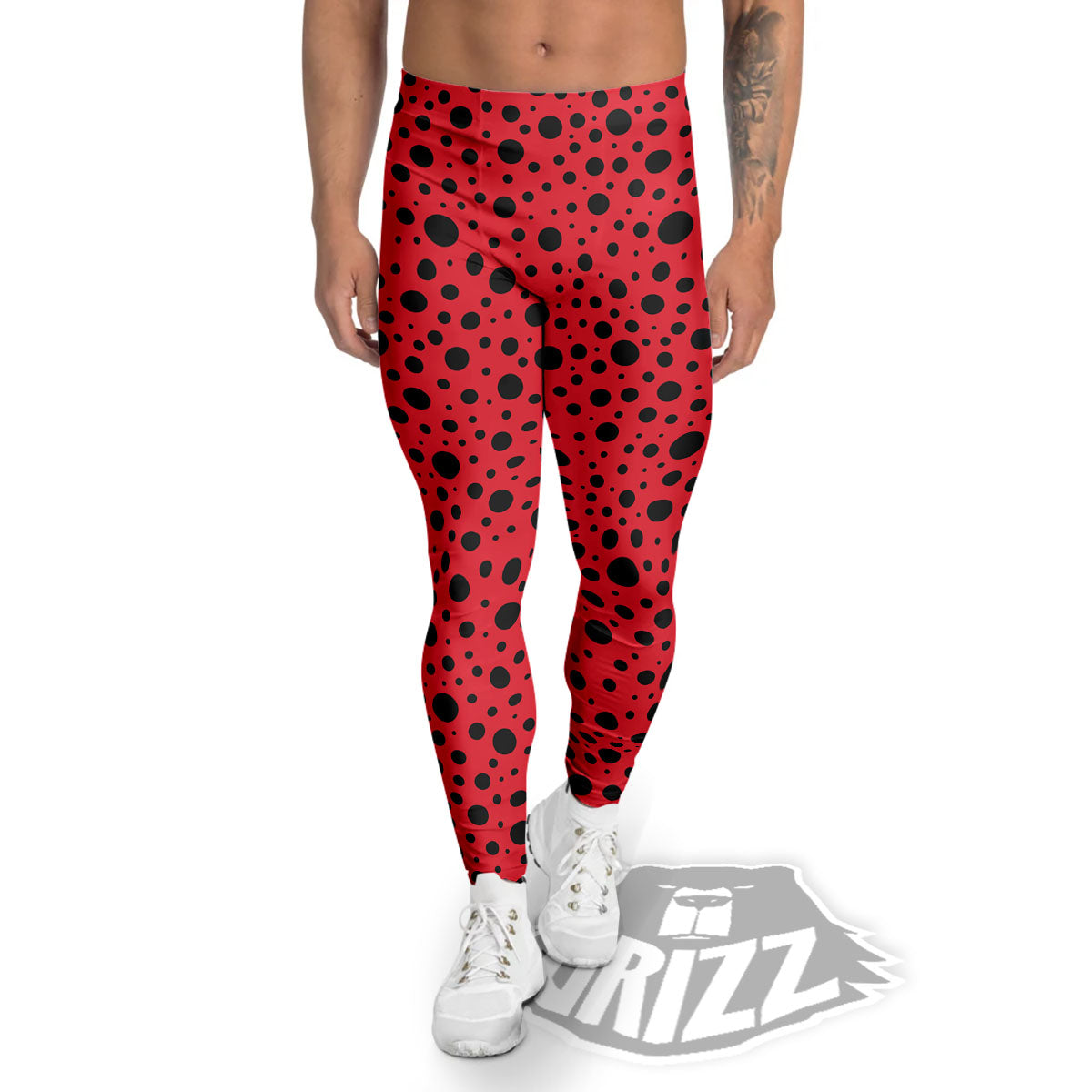 Ladybird Black Spots Print Pattern Men's Leggings-grizzshop