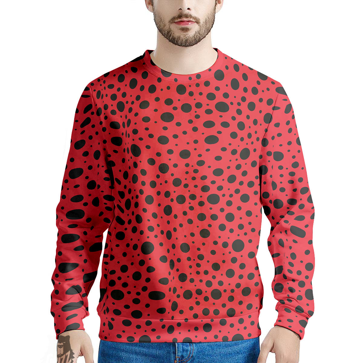 Ladybird Black Spots Print Pattern Men's Sweatshirt-grizzshop