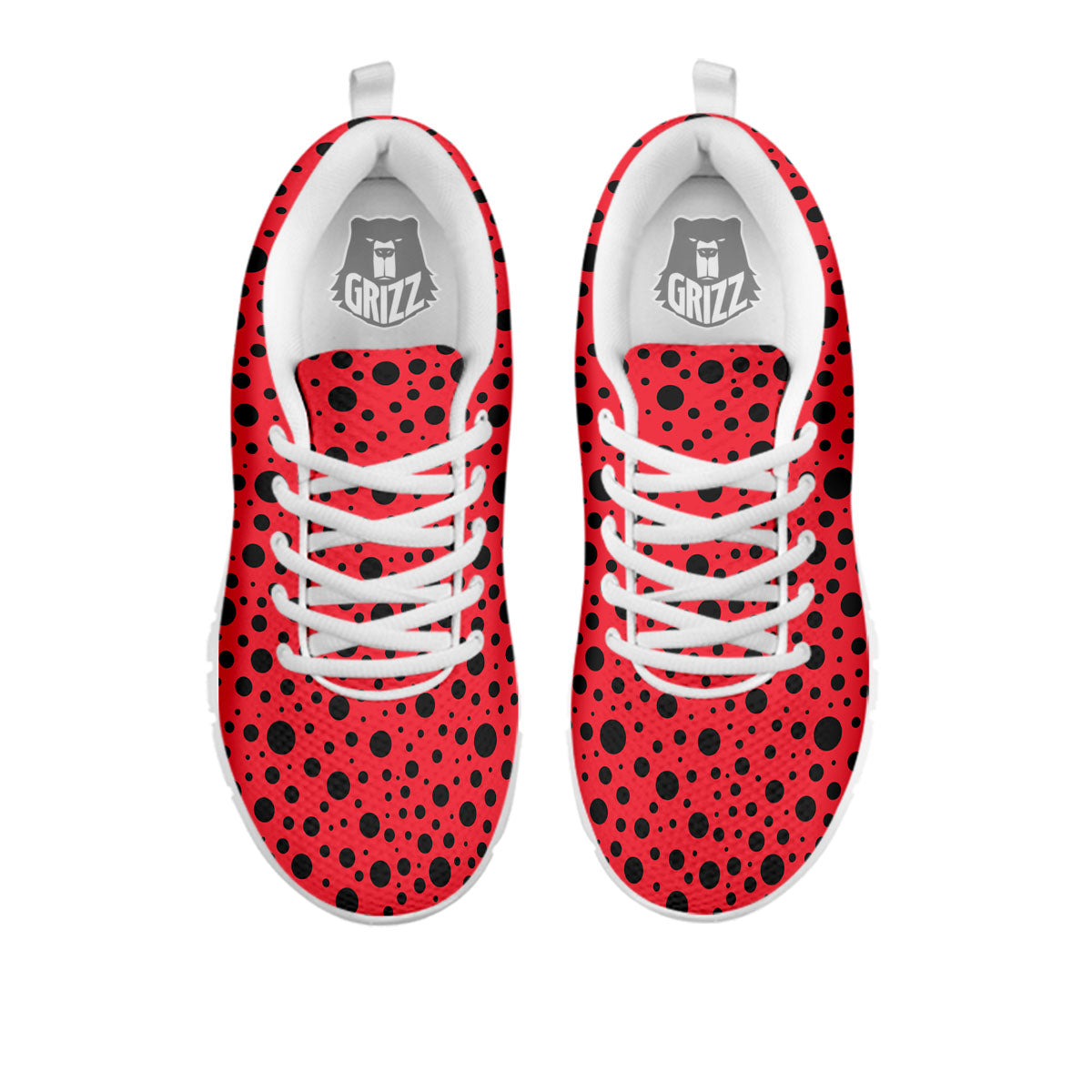 Ladybird Black Spots Print Pattern White Sneaker-grizzshop