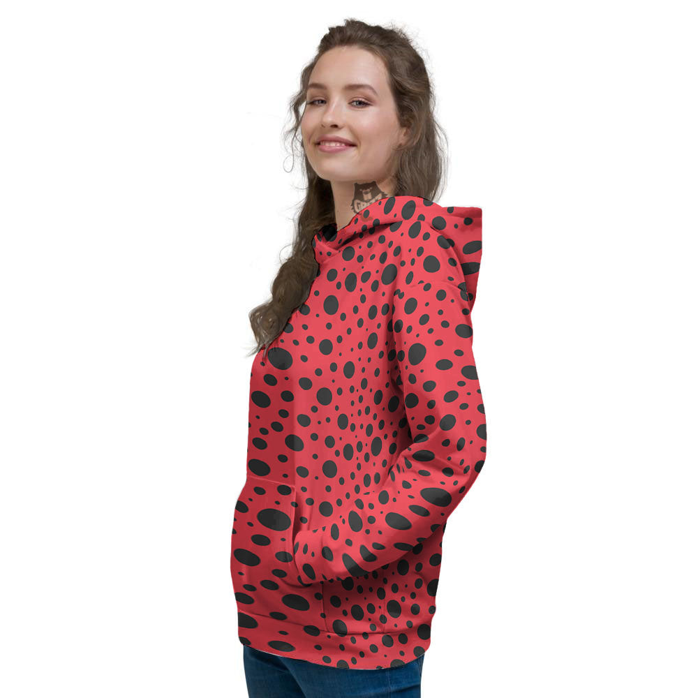 Ladybird Black Spots Print Pattern Women's Hoodie-grizzshop