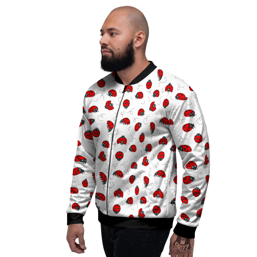 Ladybird Cartoon Print Pattern Men's Bomber Jacket-grizzshop