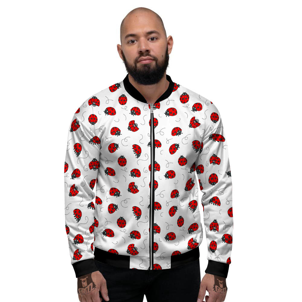 Ladybird Cartoon Print Pattern Men's Bomber Jacket-grizzshop