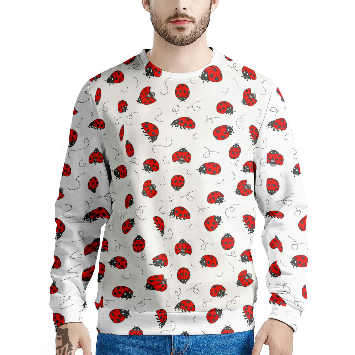 Ladybird Cartoon Print Pattern Men's Sweatshirt-grizzshop