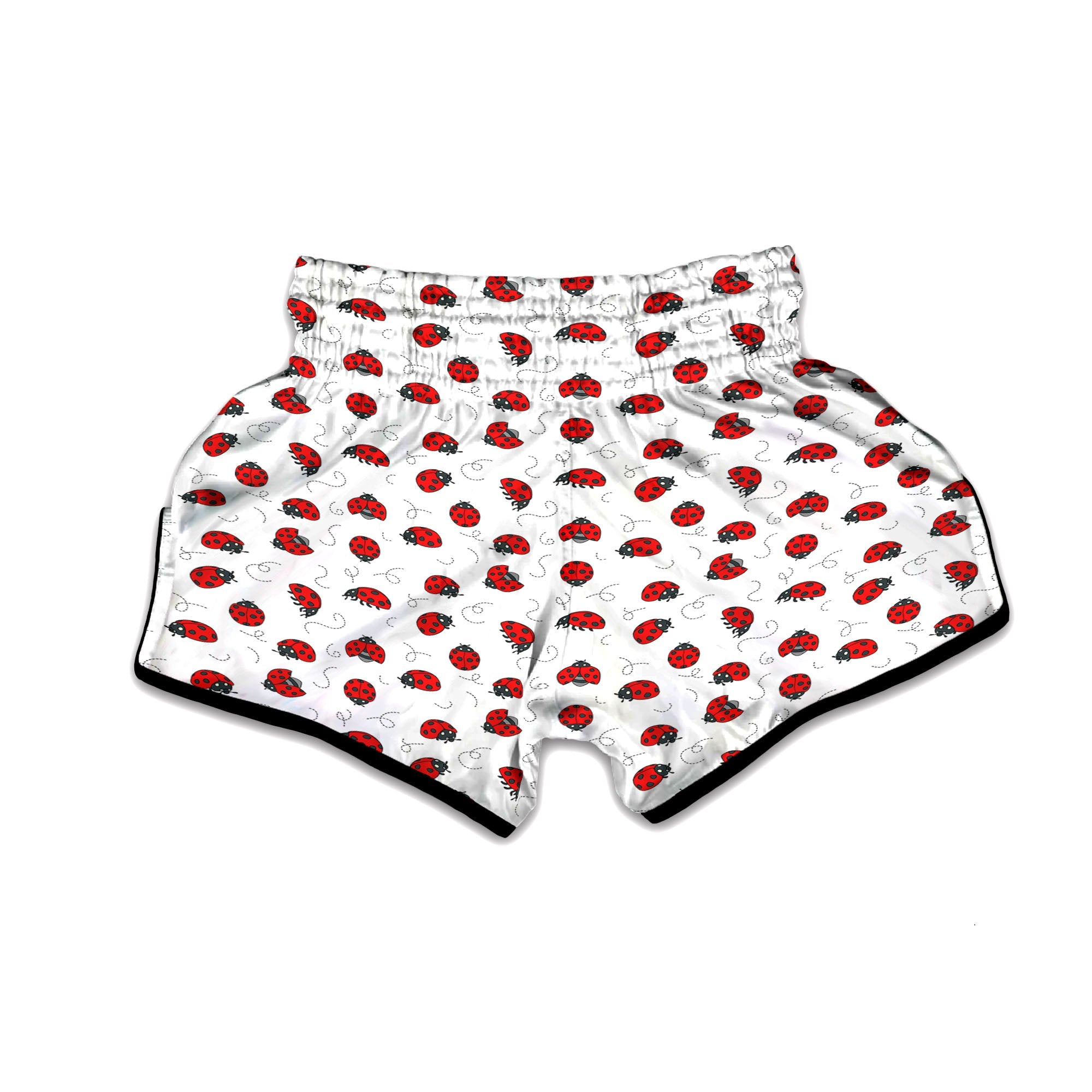 Ladybird Cartoon Print Pattern Muay Thai Boxing Shorts-grizzshop