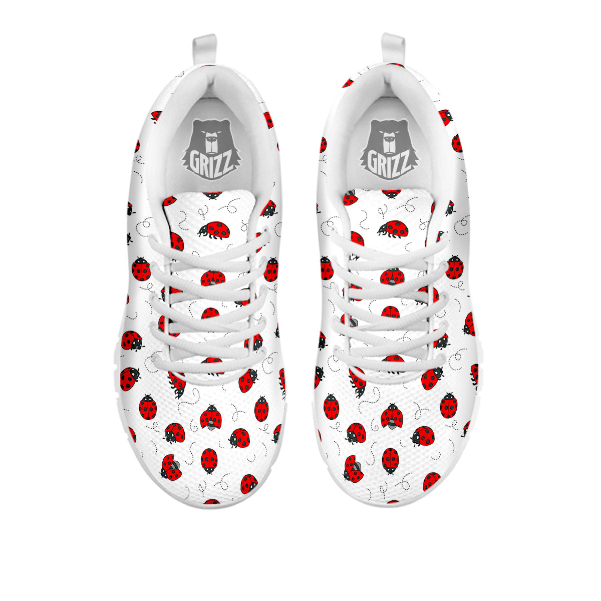 Ladybird Cartoon Print Pattern White Sneaker-grizzshop