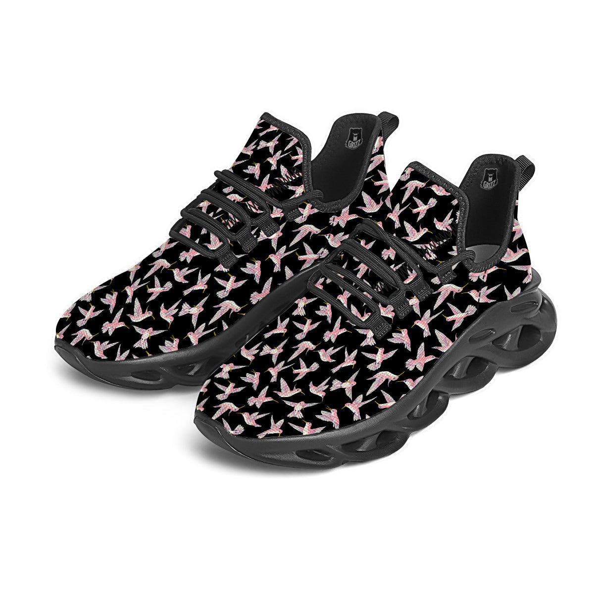 Ladybird Cute Print Pattern Black Running Shoes-grizzshop
