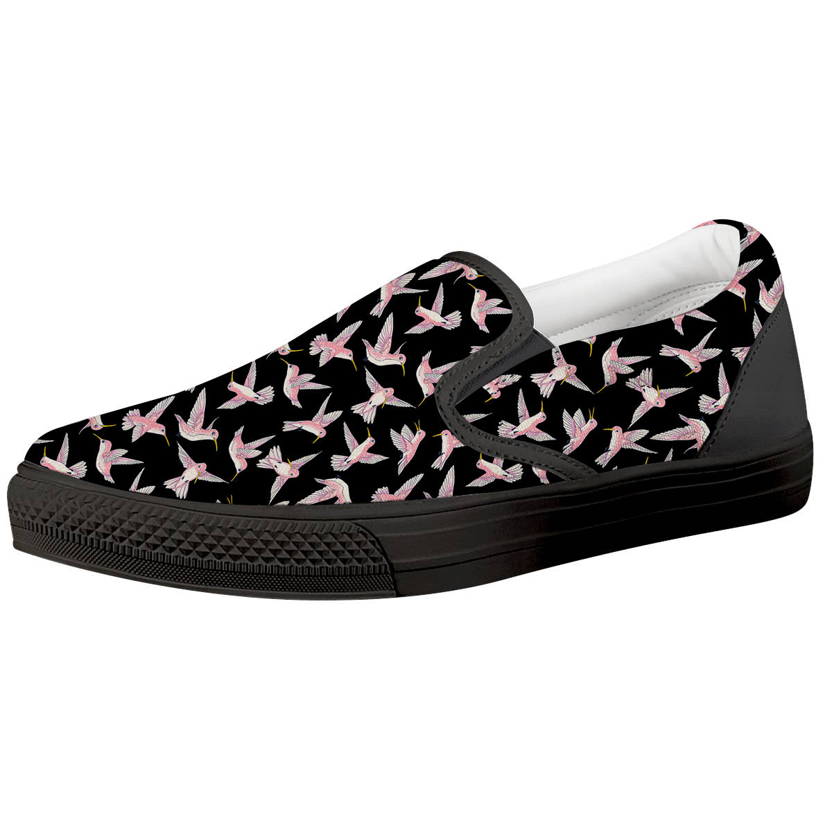 Ladybird Cute Print Pattern Black Slip On Shoes-grizzshop