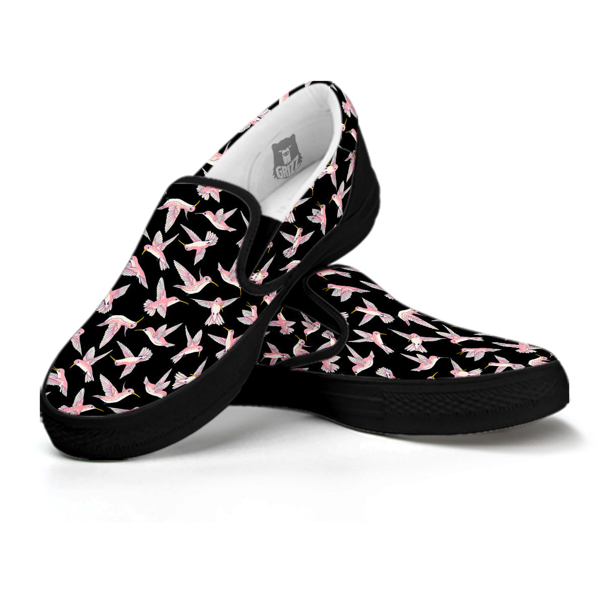 Ladybird Cute Print Pattern Black Slip On Shoes-grizzshop
