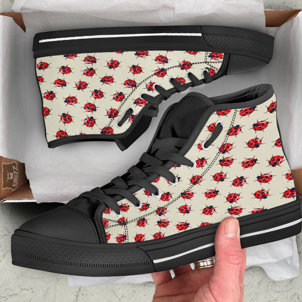 Ladybird Little Print Pattern High Top Shoes-grizzshop