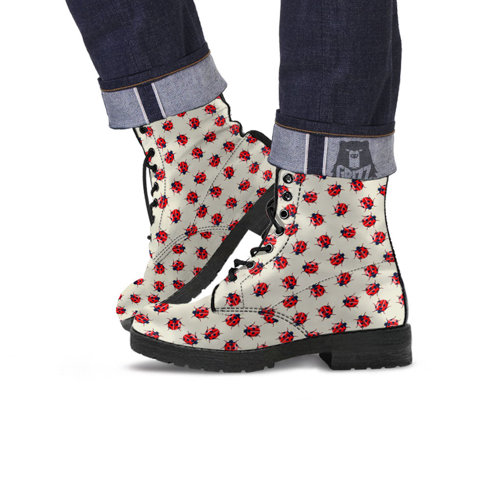 Ladybird Little Print Pattern Leather Boots-grizzshop