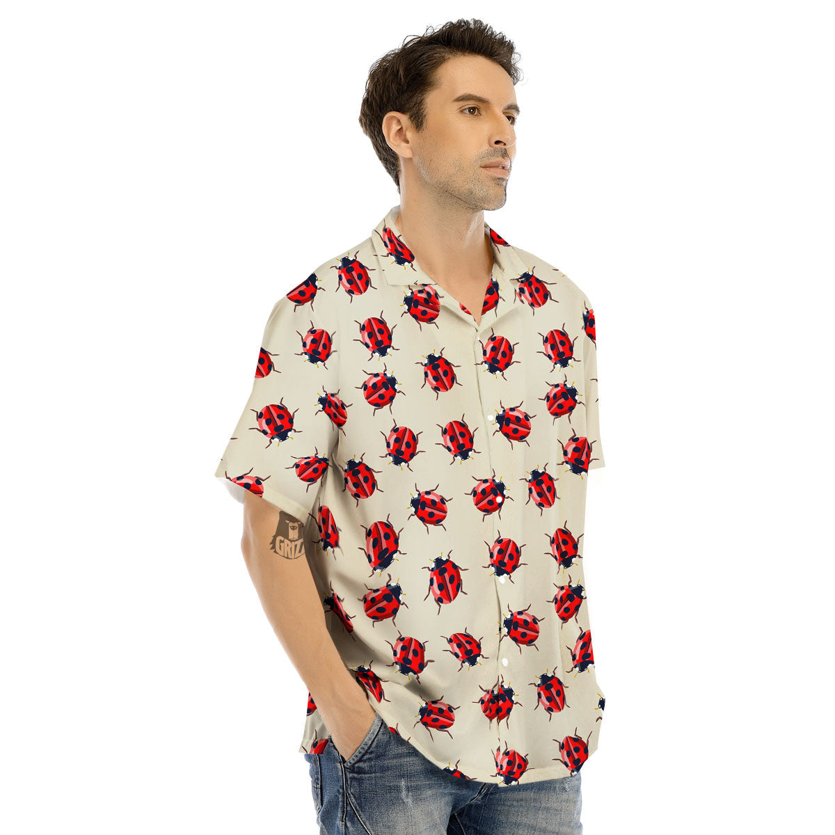 Ladybird Little Print Pattern Men's Hawaiian Shirt-grizzshop