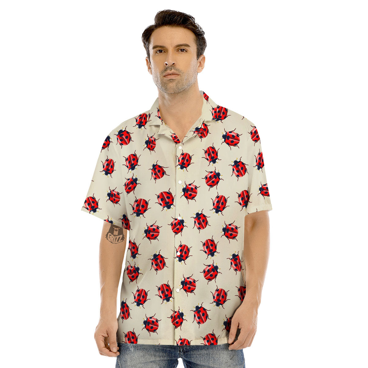Ladybird Little Print Pattern Men's Hawaiian Shirt-grizzshop