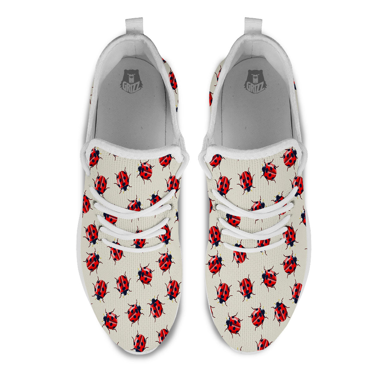 Ladybird Little Print Pattern White Athletic Shoes-grizzshop