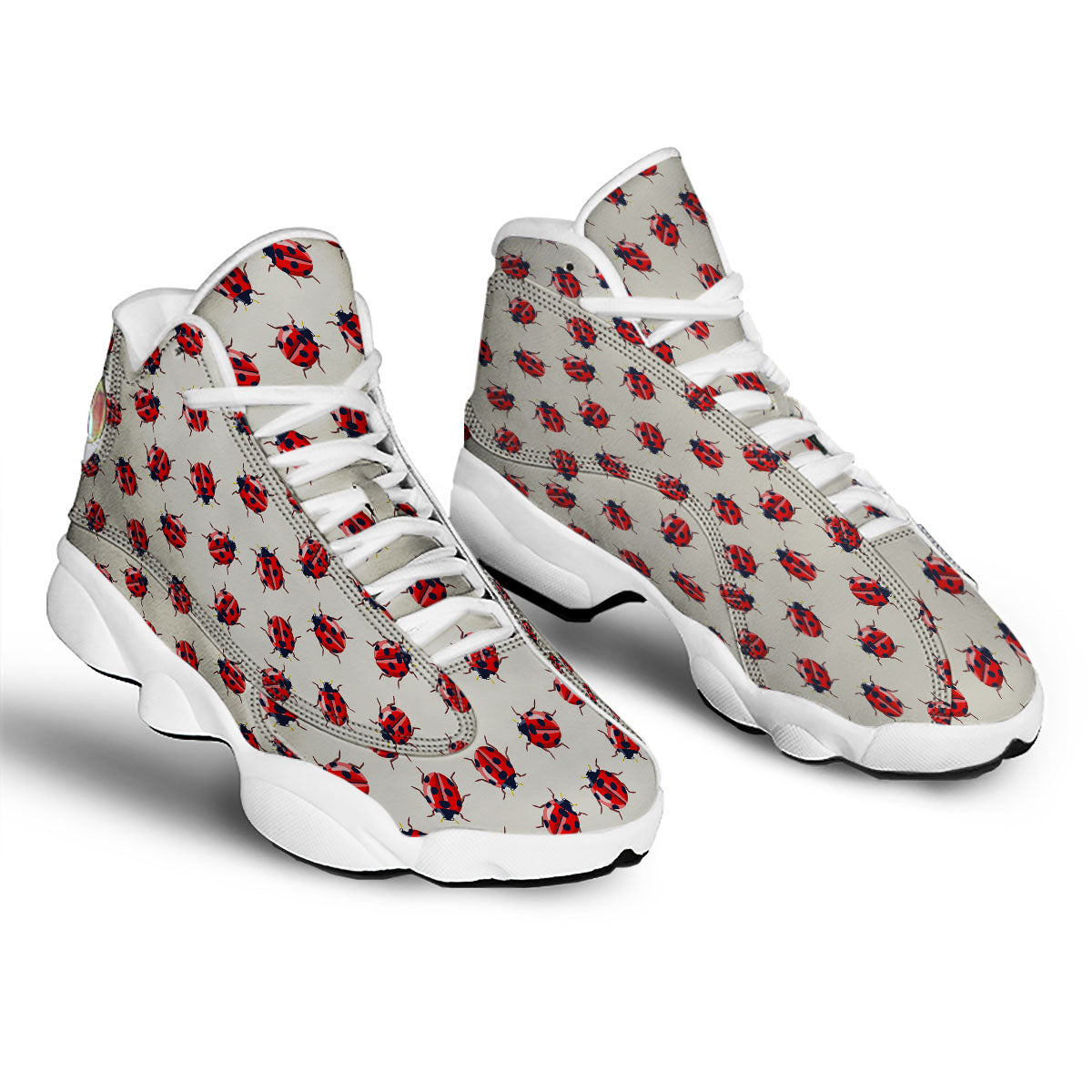 Ladybird Little Print Pattern White Basketball Shoes-grizzshop