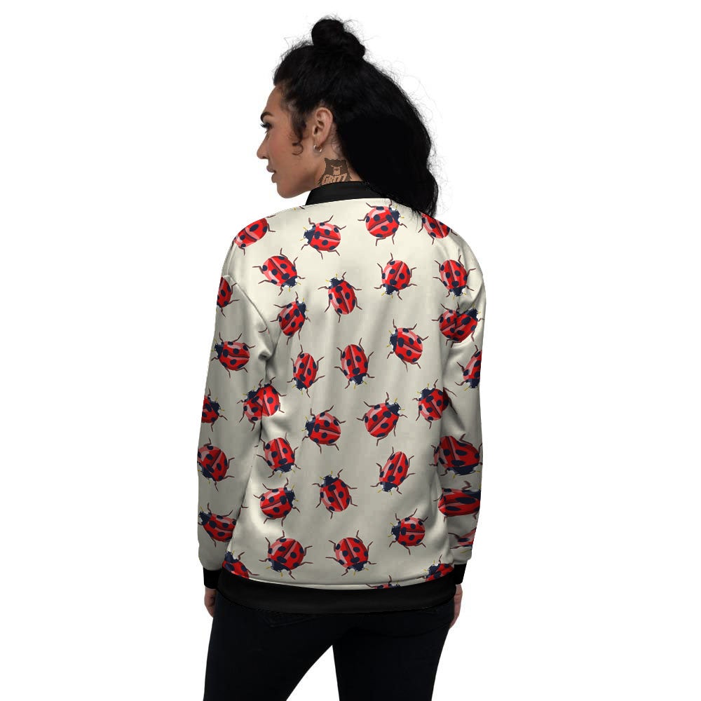 Ladybird Little Print Pattern Women's Bomber Jacket-grizzshop