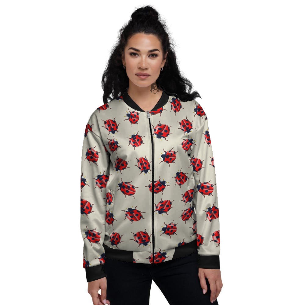 Ladybird Little Print Pattern Women's Bomber Jacket-grizzshop