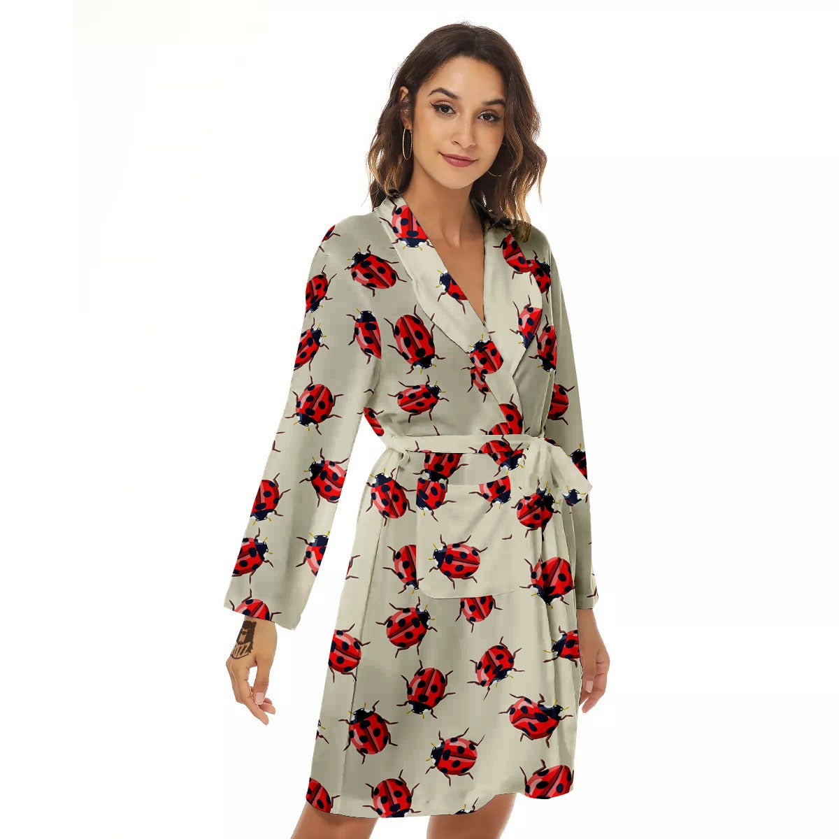 Ladybird Little Print Pattern Women's Robe-grizzshop